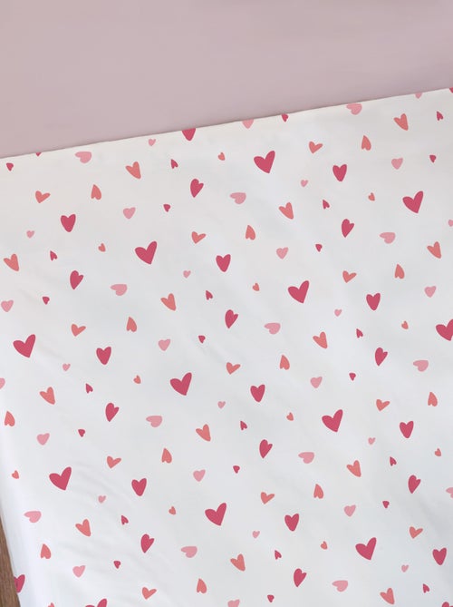 Drap-housse imprimé 100% coton, HEART - Kiabi