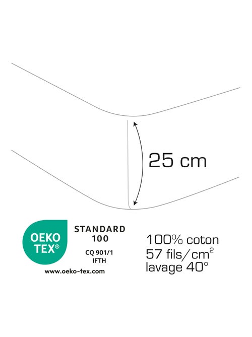 Drap-housse imprimé 100% coton, HEART - Kiabi