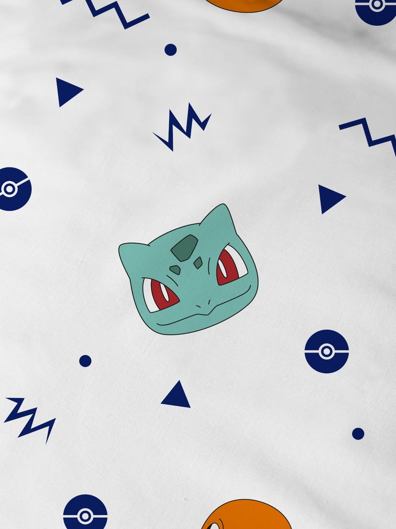 Drap-housse imprimé 100% coton, POKEMON ZIGGY Blanc - Kiabi