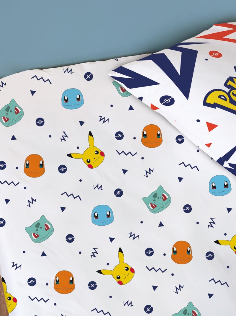 Drap-housse imprimé 100% coton, POKEMON ZIGGY Blanc - Kiabi
