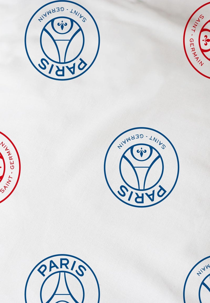 Drap-housse imprimé 100% coton, PSG CLASSIC Blanc - Kiabi