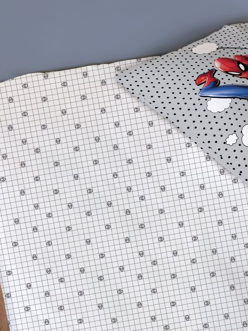Drap-housse imprimé 100% coton, SPIDERMAN HOME HERO Gris - Kiabi