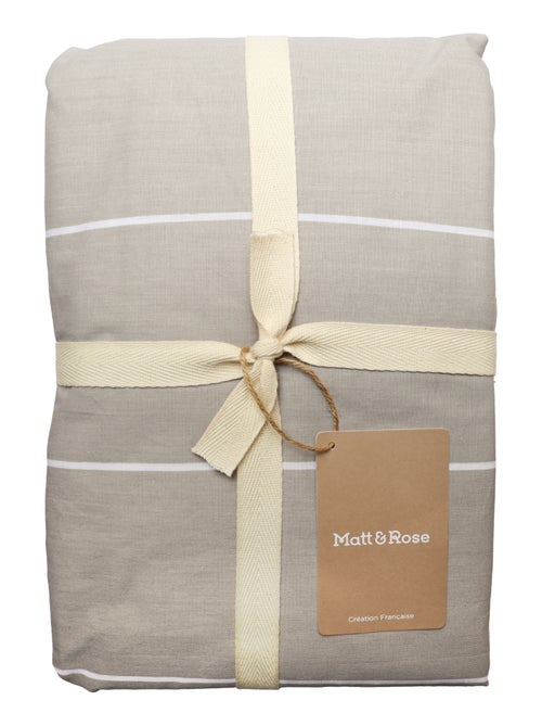 Drap-housse imprimé 100% coton, STRIPES - Kiabi