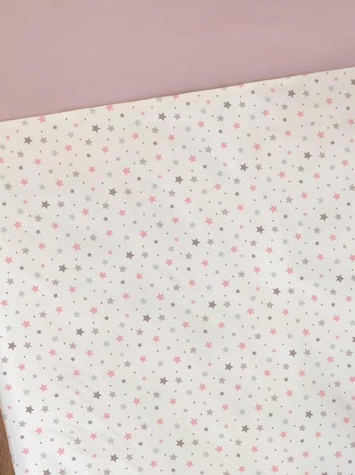 Drap-housse imprimé 100% coton, SWEET DREAMS PINK - Kiabi
