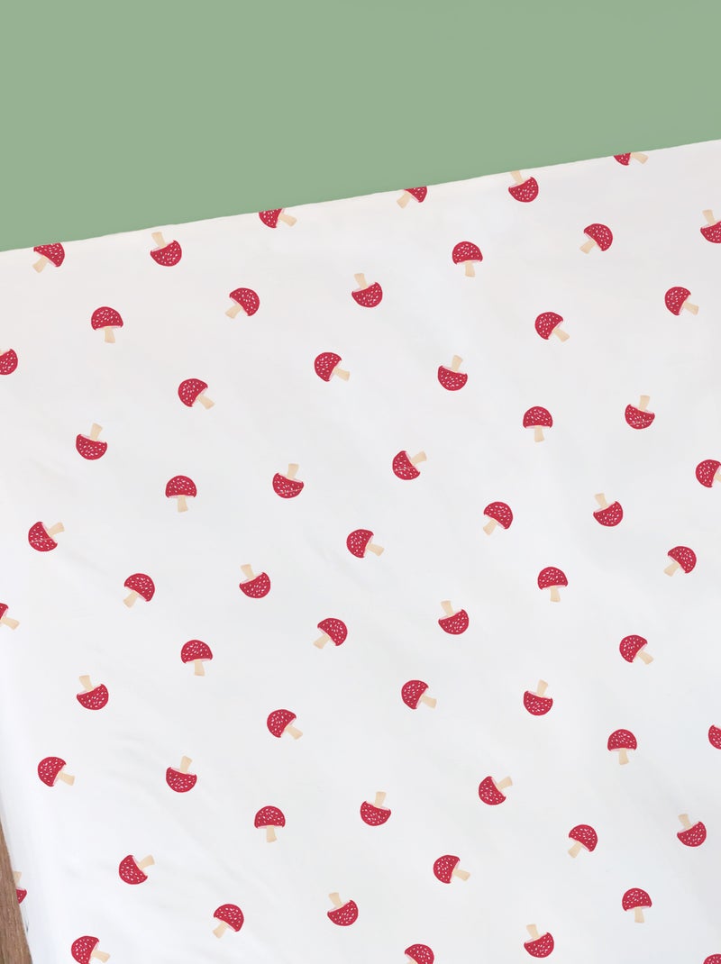 Drap-housse imprimé 100% coton, WEE BLUE BELL FAUNE ET FLORE JARDIN SECRET Blanc - Kiabi