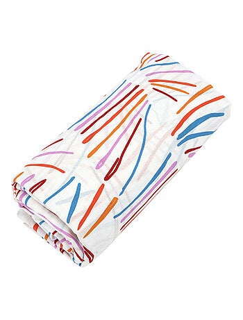 Drap housse imprimé coton PERROQUET Bonnet de 23 cm