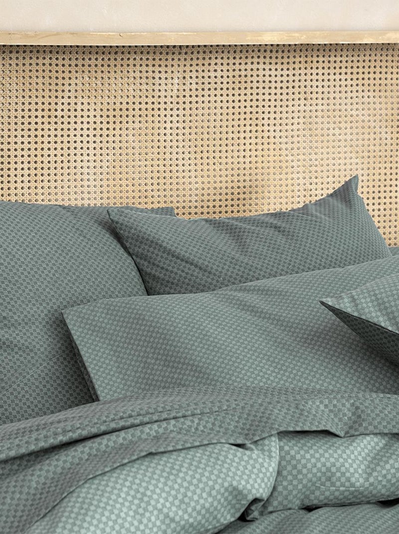 Drap housse imprimé en microfibre, ALBAN Bleu - Kiabi