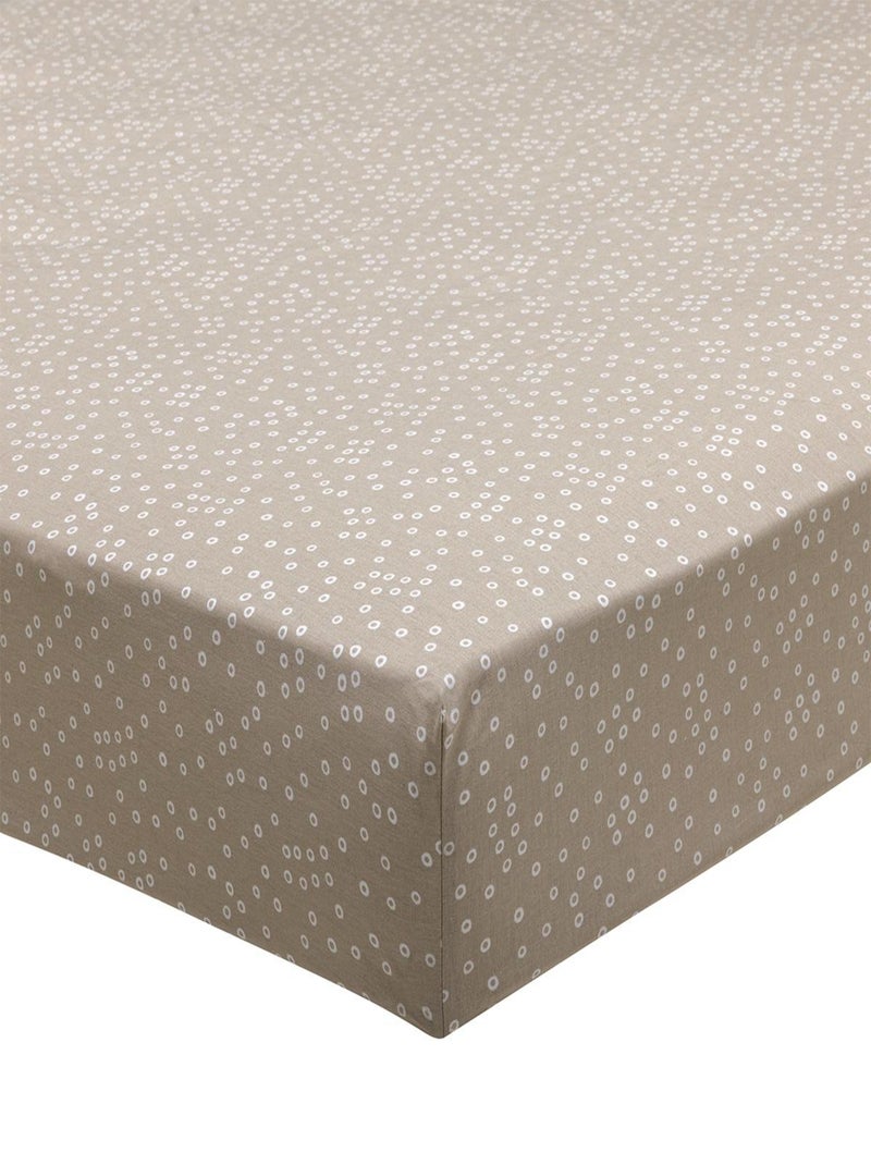 Drap housse imprimé en viscose de bambou, ALICE Marron clair - Kiabi