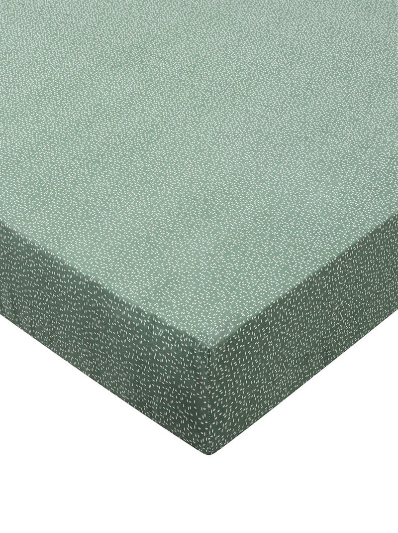 Drap housse imprimé en viscose de bambou, GABRIEL Vert - Kiabi