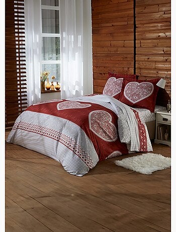 Drap-housse imprimé esprit chalet - Afibel