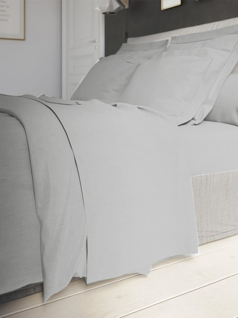 Drap housse Influence Percale   - DODO Gris souris - Kiabi