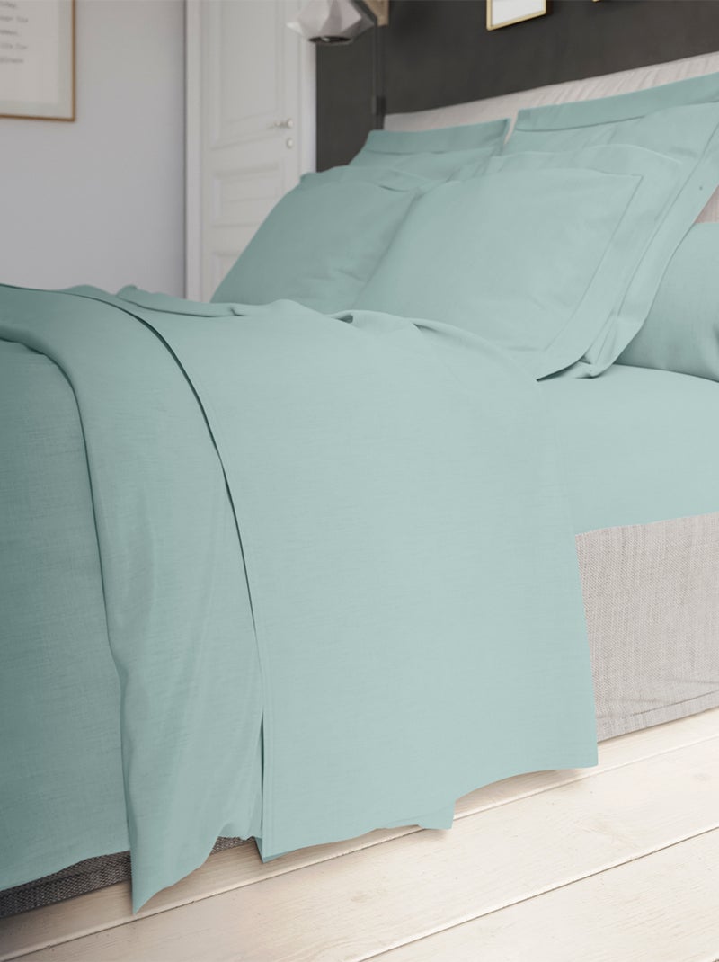 Drap Housse Influence Percale   - DODO Vert d'eau - Kiabi