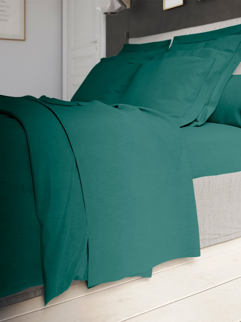 Drap Housse Influence Percale   - DODO Vert forêt - Kiabi