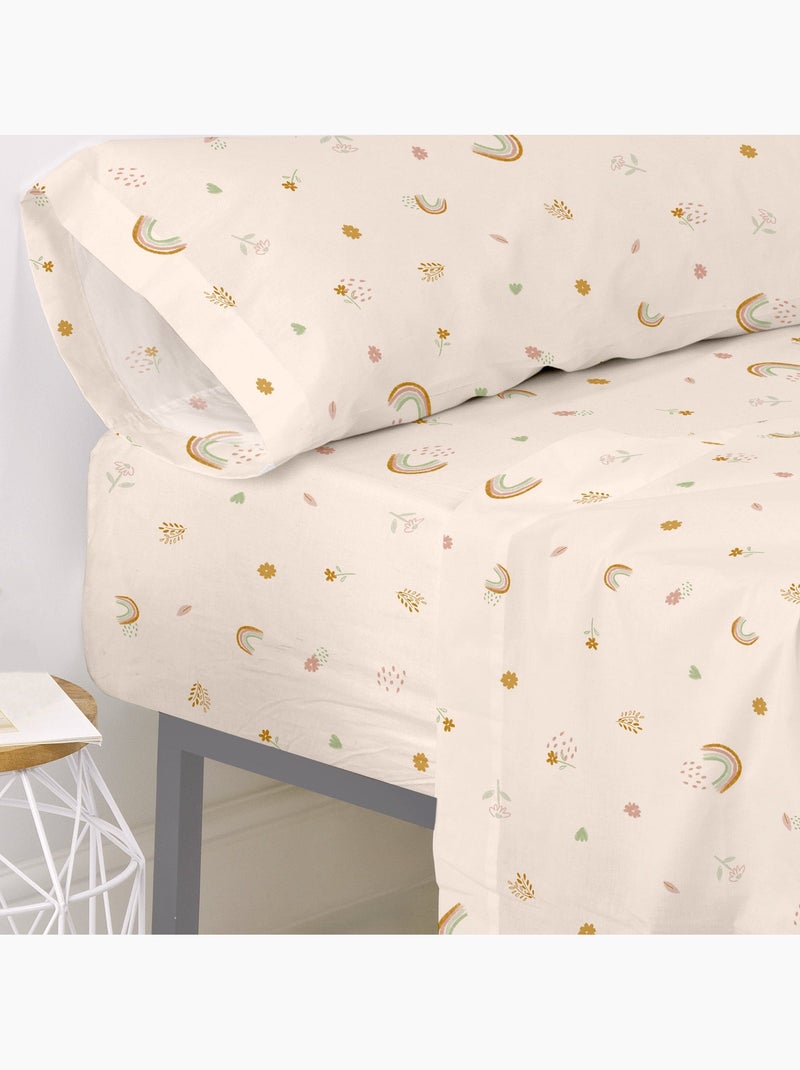 Drap-housse Iris "Happyfriday" Blanc - Kiabi