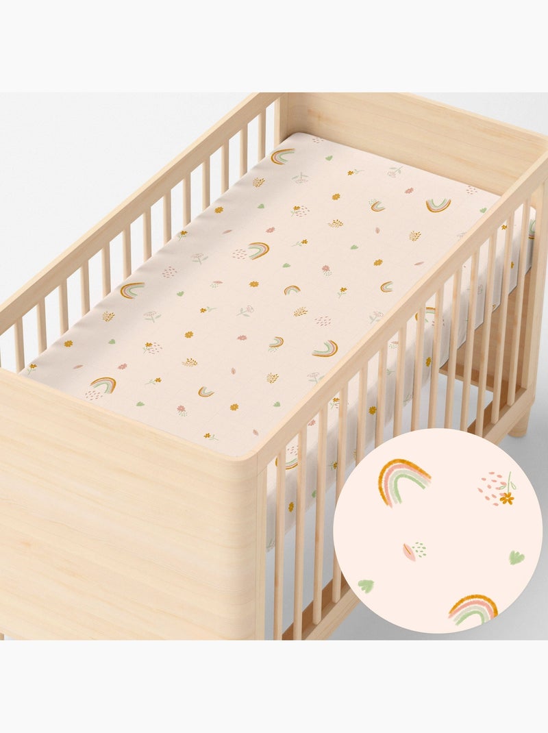 Drap-housse Iris Lit Bébé "Happyfriday" Blanc - Kiabi