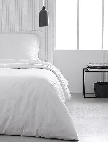 Drap housse jerey uni craie 90 x 190 x 25 cm - TODAY