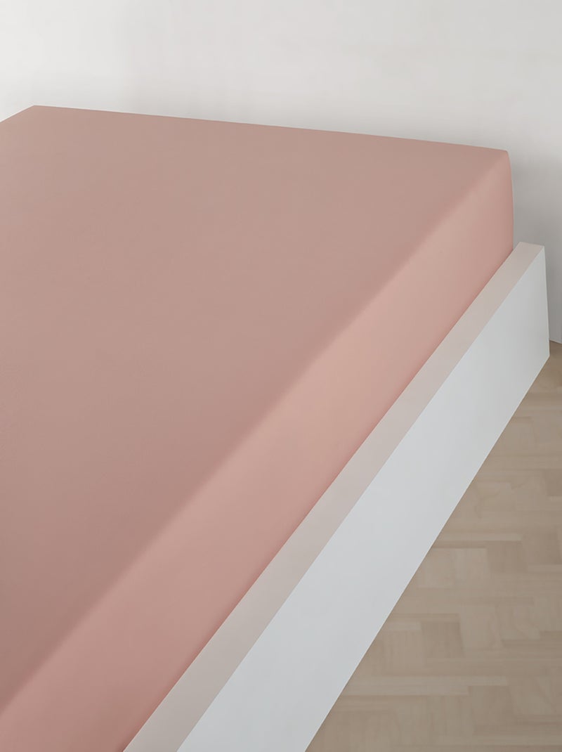Drap housse jersey 100% coton Peche - Kiabi