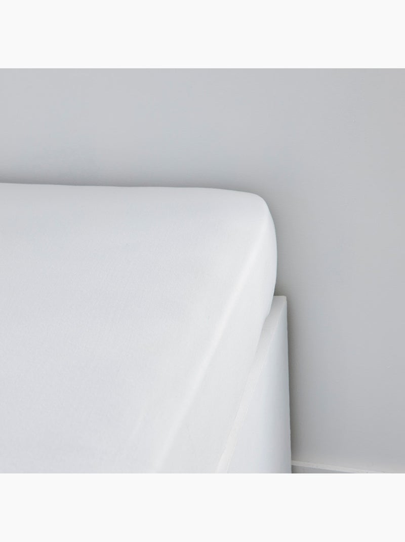 Drap housse Jersey 2 personnes uni ESSENTIAL Blanc - Kiabi