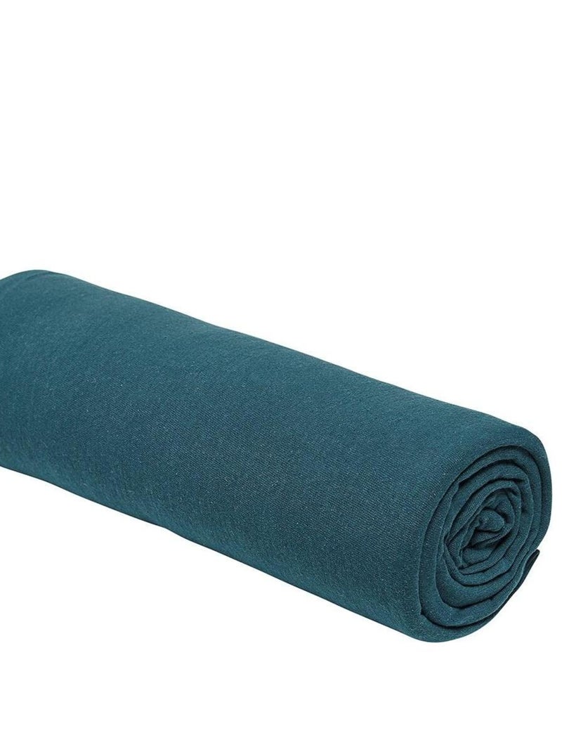 Drap housse Jersey 2 personnes uni ESSENTIAL Bleu - Kiabi