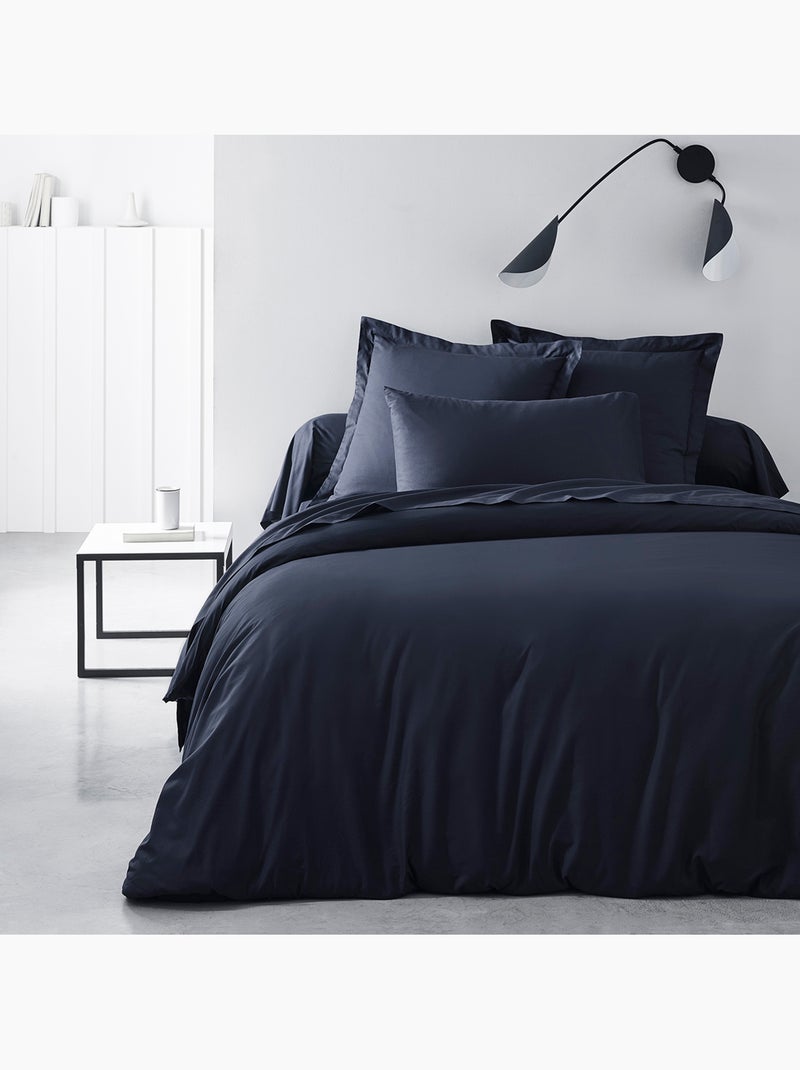 Drap housse Jersey 2 personnes uni ESSENTIAL Bleu marine - Kiabi