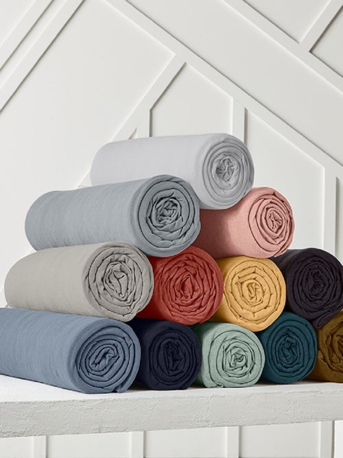Drap housse Jersey 2 personnes uni ESSENTIAL - Kiabi