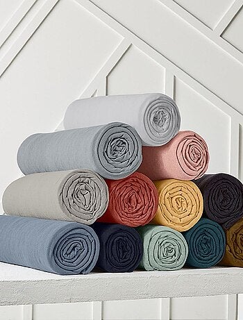 Drap housse Jersey 2 personnes uni ESSENTIAL