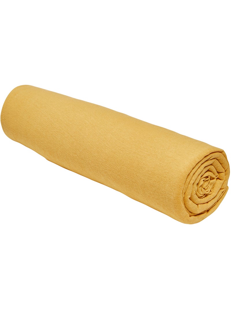 Drap housse Jersey 2 personnes uni ESSENTIAL Jaune - Kiabi