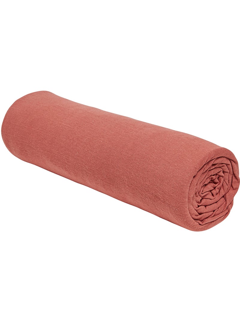 Drap housse Jersey 2 personnes uni ESSENTIAL Rouge - Kiabi