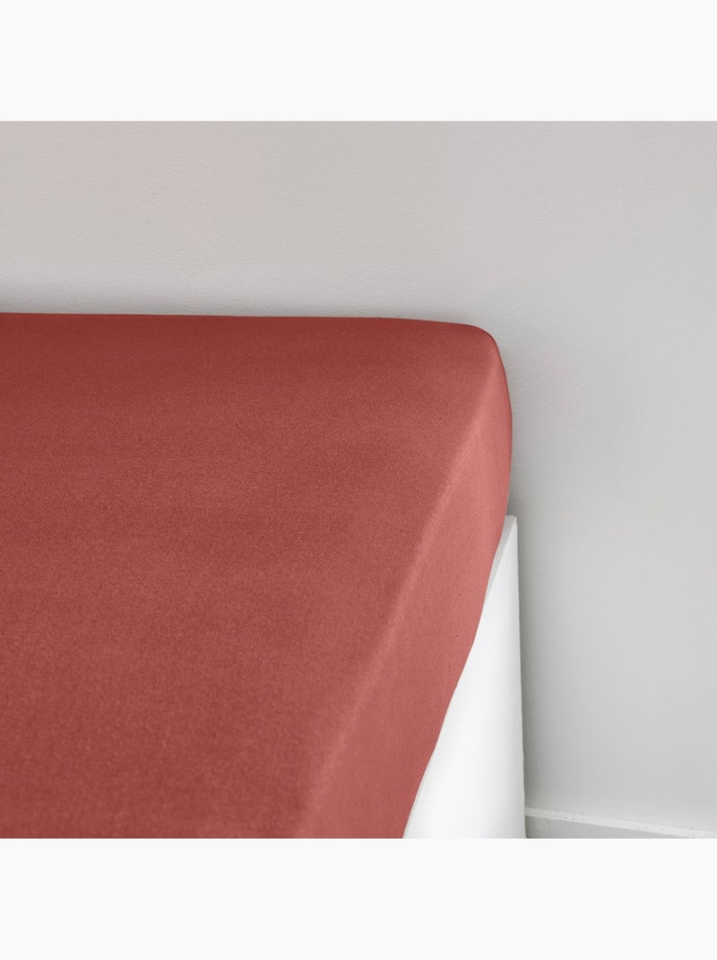Drap housse Jersey 2 personnes uni ESSENTIAL Rouge - Kiabi