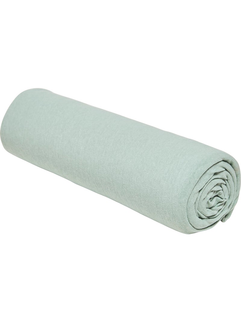 Drap housse Jersey 2 personnes uni ESSENTIAL Vert - Kiabi