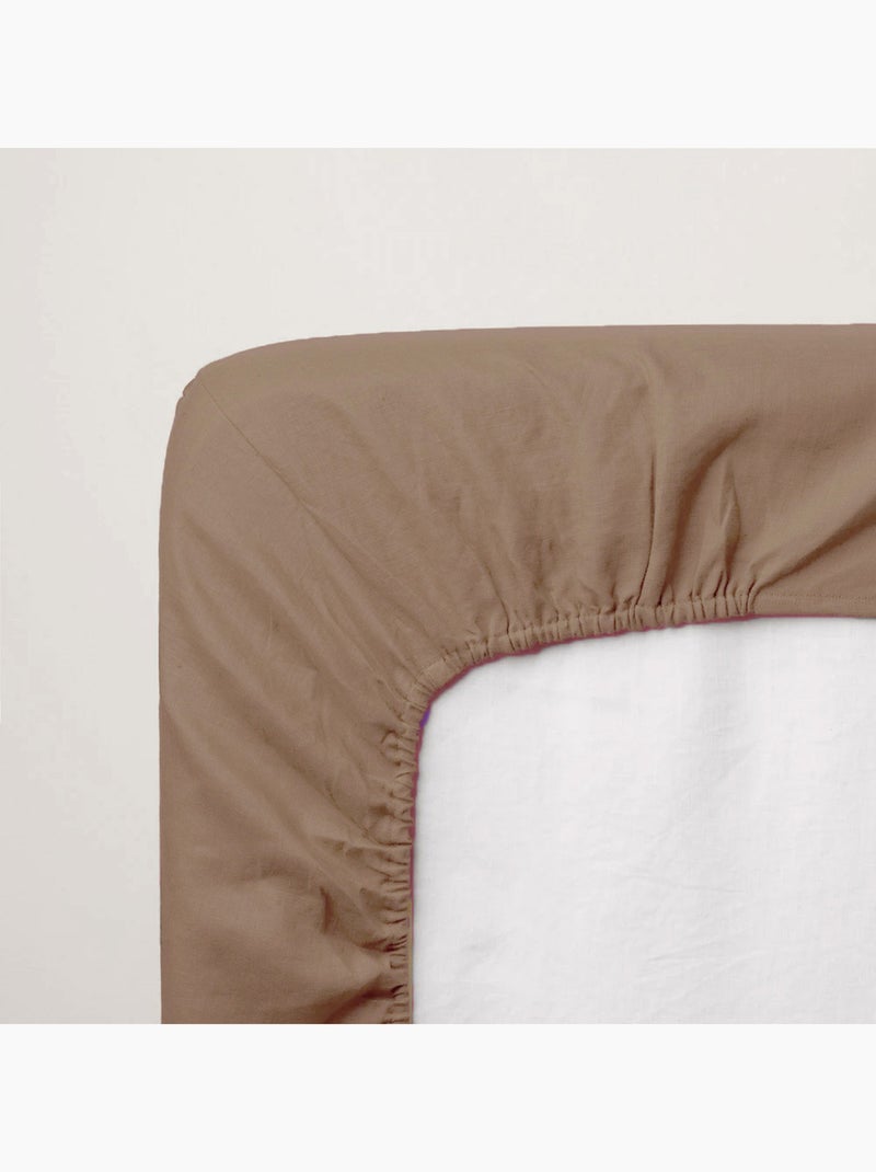 Drap-housse jersey bébé 100% coton Marron tabac - Kiabi