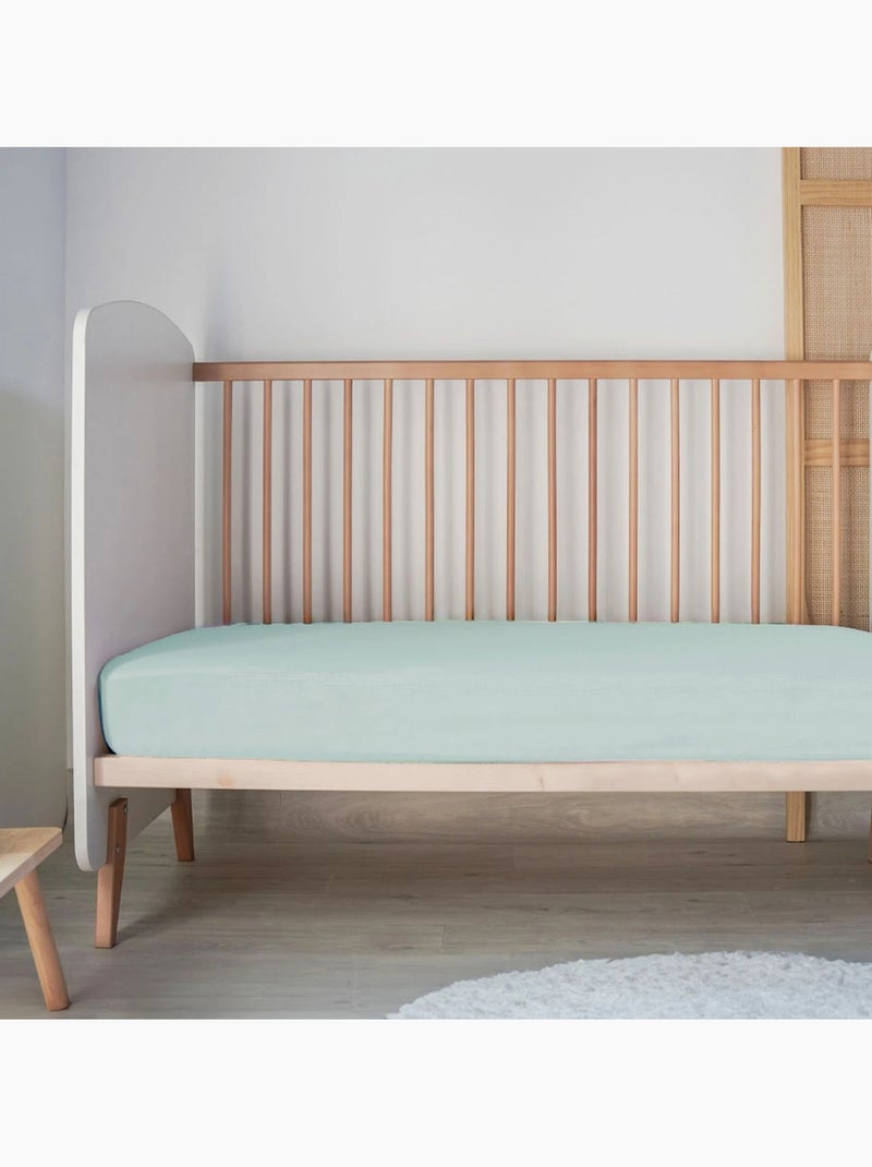 Drap-housse jersey bébé 100% coton Vert d'eau - Kiabi