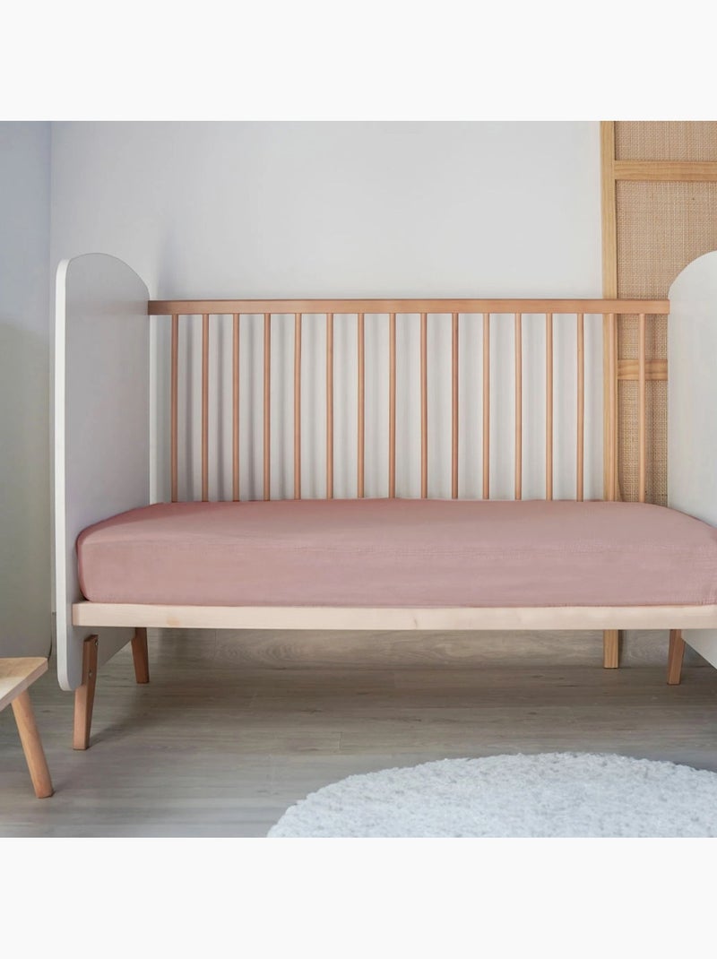Drap-housse jersey bébé 100% coton Vieux rose - Kiabi