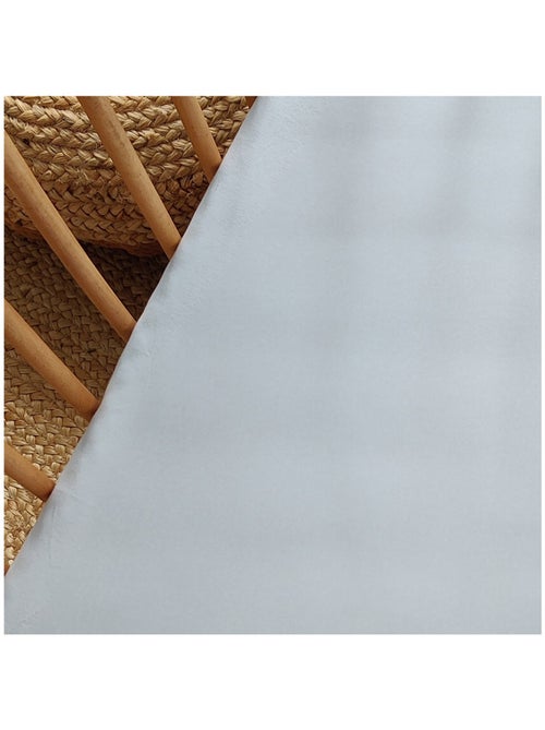 Drap housse Jersey coton 60x120cm Bleu ciel - Kiabi