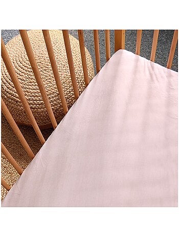 Drap housse Jersey coton 60x120cm Rose