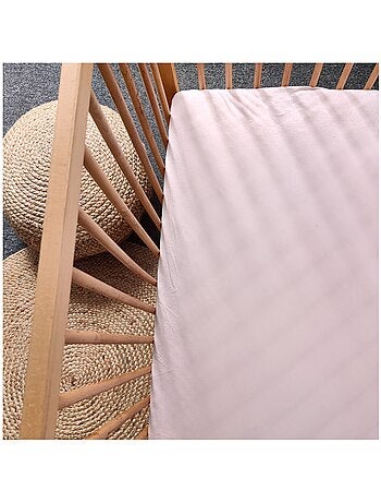 Drap housse Jersey coton 60x120cm Rose