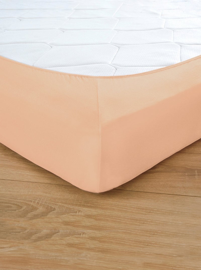 Drap housse jersey coton uni - Afibel Peche - Kiabi