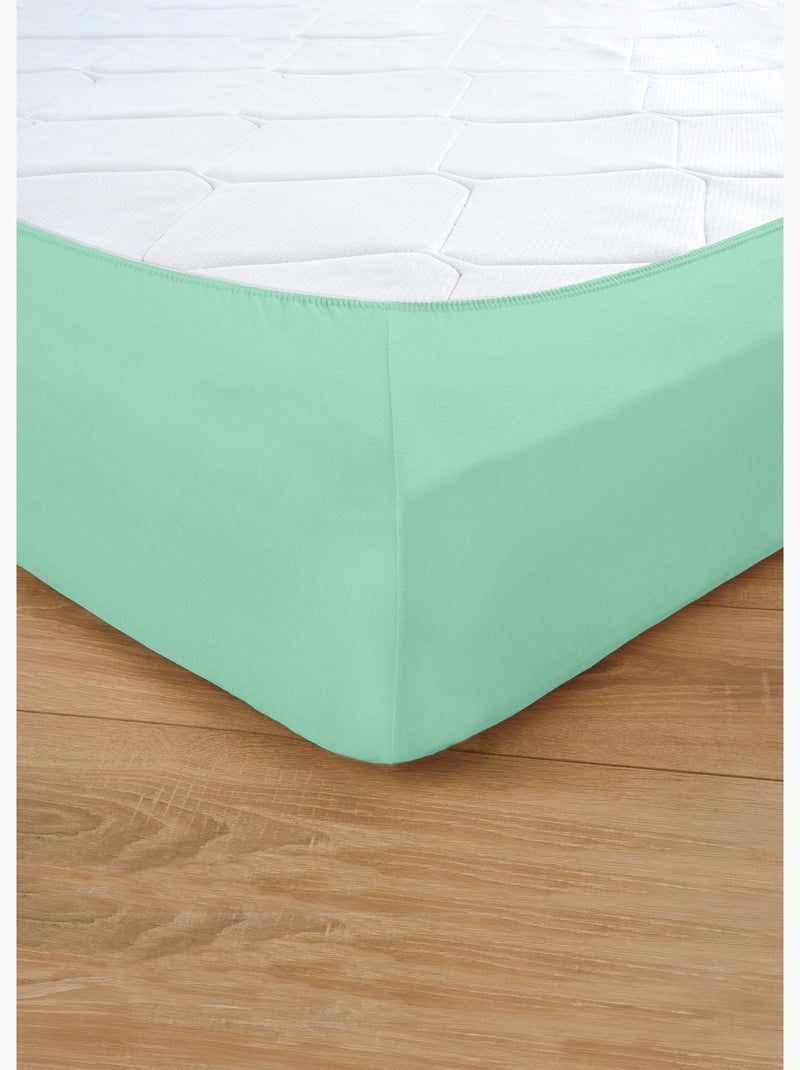 Drap housse jersey coton uni - lot de 2 - Afibel Blanc Vert - Kiabi