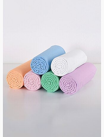 Drap housse jersey coton uni - lot de 2