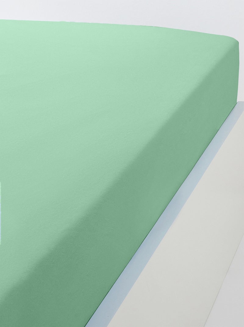 Drap housse jersey coton uni - lot de 2 Blanc Vert - Kiabi