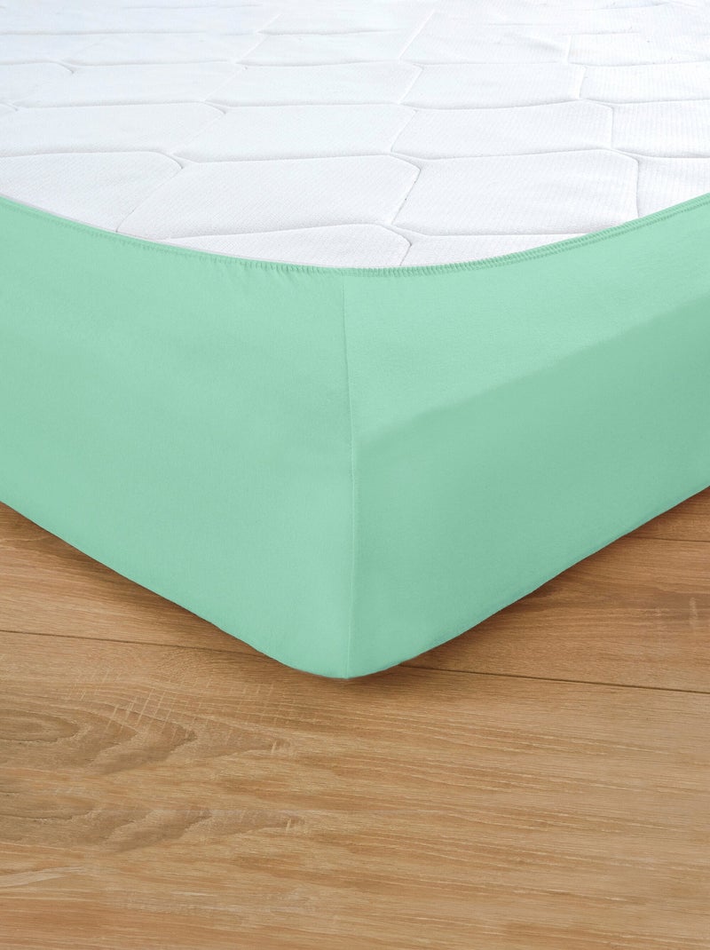 Drap housse jersey coton uni Vert - Kiabi