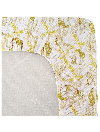 Drap housse Jersey enfant imprim? animaux de la savane