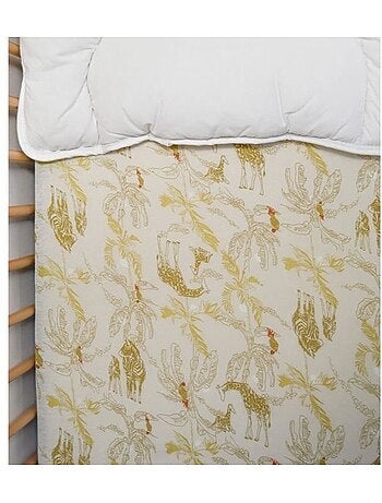 Drap housse Jersey enfant imprim? animaux de la savane