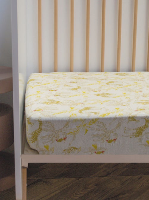 Drap housse Jersey enfant imprimé animaux de la savane - Kiabi