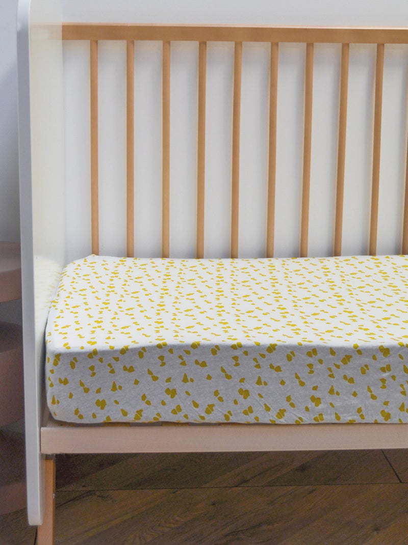 Drap housse Jersey enfant imprimé savane Jaune - Kiabi