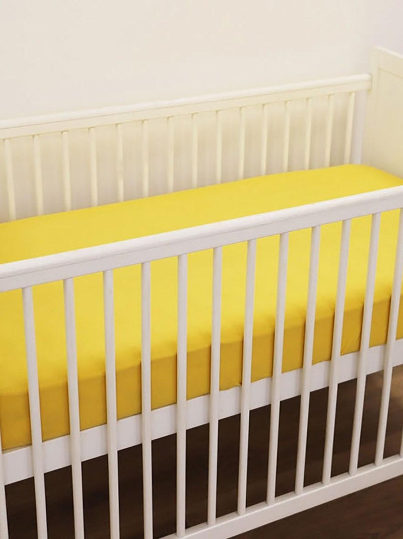 Drap housse  jersey extensible 120 fils enfant KIDOR Jaune - Kiabi