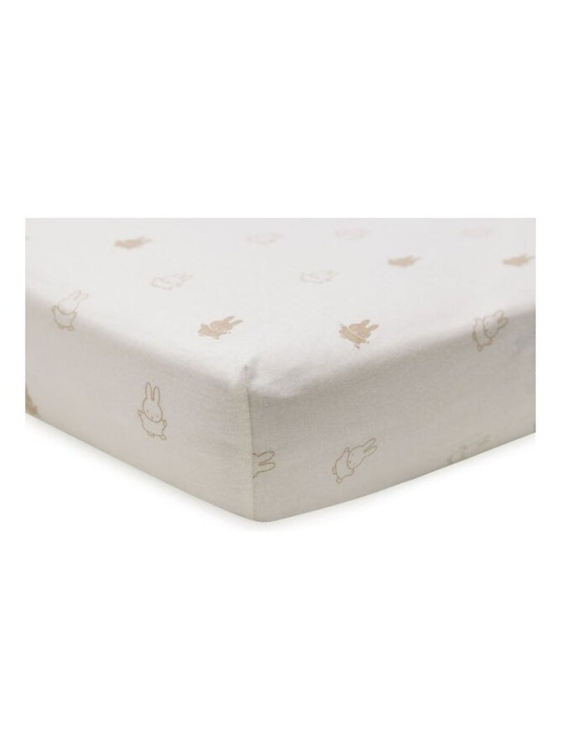 Drap housse Jersey Happy Miffy en coton Jollein Beige - Kiabi