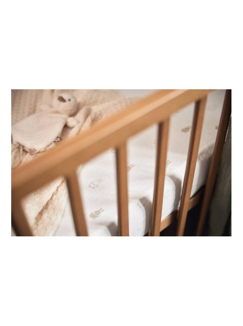 Drap housse Jersey Happy Miffy en coton Jollein Beige - Kiabi