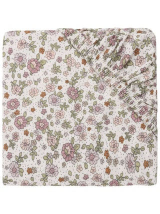 Drap-housse jersey lit bébé Fleurs