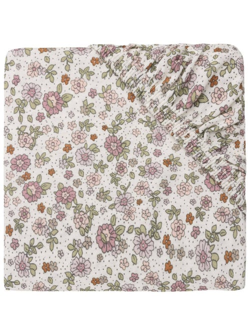 Drap-housse jersey lit bébé Fleurs - Kiabi